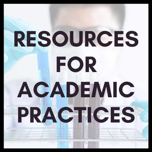 Image with Text: Resources for Academic Practices